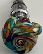 Flessenstop blauw,Wit Zilver voorzien van vrolijke kleuren, Antiek en Kunst, Ophalen of Verzenden