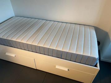 BRIMNES - IKEA bedframe met opberglades + VALEVÅG matras - afbeelding 3