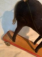 Antiek houten paard op wielen, Ophalen of Verzenden