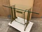 Wandtafel, Bijzet-Tuin-, Muur-, SINGER, Gietijzer, Glas,, Huis en Inrichting, Tafels | Bijzettafels, Ophalen, Gebruikt, Metaal of Aluminium
