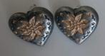Trachten oorbellen hartje mét Edelweiss, Verzenden, Overige materialen, Knopjes of Stekers