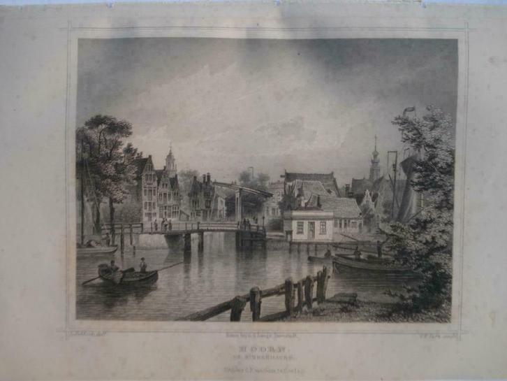 29 / Hoorn de Binnenhaven  Staalgravure  1860, Antiek en Kunst, Kunst | Etsen en Gravures, Ophalen of Verzenden