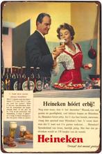 Blikken HEINEKEN retro reclame bord., Verzamelen, Biermerken, Nieuw, Reclamebord, Plaat of Schild, Heineken, Verzenden