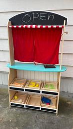 Poppenkast schoolbord winkeltje, 3 in 1 speeltafel speelgoed, Ophalen of Verzenden, Zo goed als nieuw