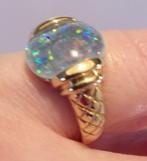 Kostbare nieuwe gouden HEREN ring met Australische Opaal, Sieraden, Tassen en Uiterlijk, Ringen, Nieuw, 18 tot 19, Goud, Blauw