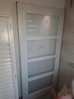 Witte opdek binnendeur met glas 93x 201,5, Doe-het-zelf en Verbouw, Ophalen, 80 tot 100 cm, Binnendeur, Zo goed als nieuw