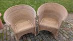 Rieten tuinstoelen 4 stuks, Tuin en Terras, Ophalen, Gebruikt, Rotan