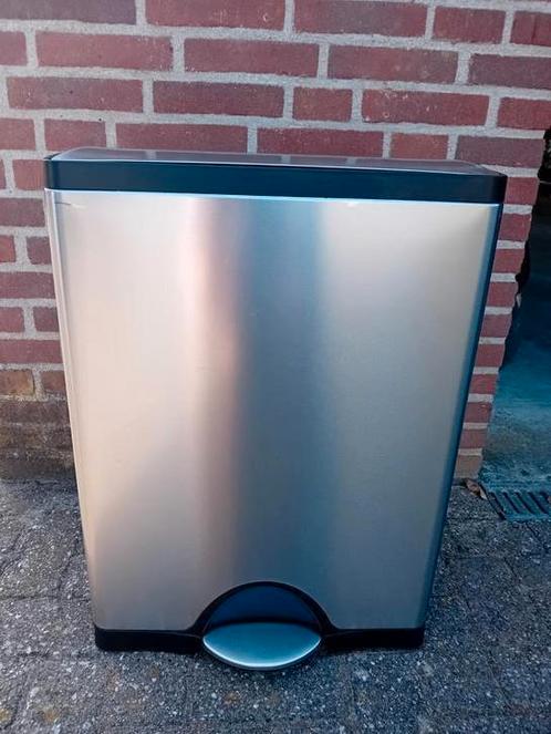 Prullenbak / afvalbak Simplehuman groot Goede staat!, Huis en Inrichting, Woonaccessoires | Prullenbakken, Gebruikt, 50 tot 75 cm