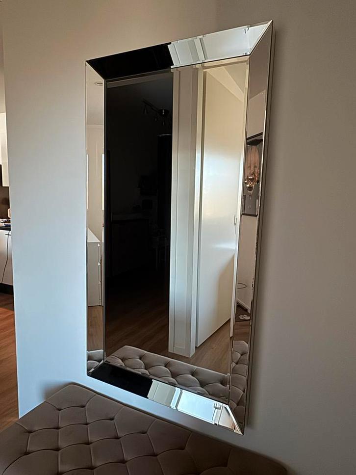 Eric Kuster Stijl Bankje met Spiegel, Huis en Inrichting, Woonaccessoires | Spiegels, Gebruikt, 75 tot 100 cm, 150 tot 200 cm