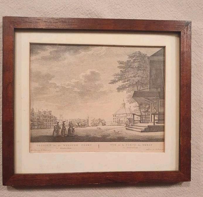 Gezicht Weesperpoort  AmsterdamCaspar Jacobsz. Philips 1780, Antiek en Kunst, Kunst | Etsen en Gravures, Ophalen