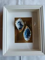 Oesterschelp kunst met decoupage en bladgoud, Ophalen of Verzenden