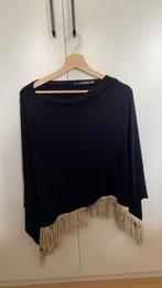 Poncho tricot donkerblauw one size, Ophalen of Verzenden, Zo goed als nieuw