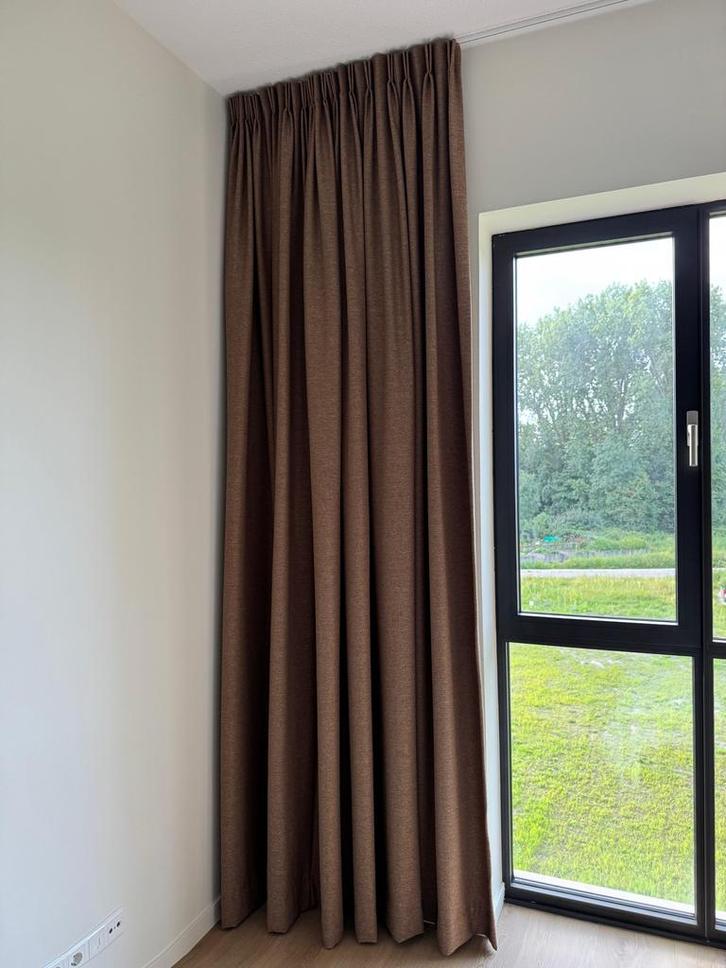 Gordijnen Kwantum kleur Loek Cognac hoogte 290 cm, Huis en Inrichting, Stoffering | Gordijnen en Lamellen, Zo goed als nieuw, 200 cm of meer
