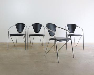 Italiaanse vintage design stoelen, merk Effezeta  4x beschikbaar voor biedingen