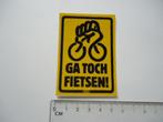 sticker oud GA TOCH FIETSEN racefiets mountainbike enfb retr, Verzenden, Zo goed als nieuw, Bedrijf of Vereniging