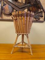 Vintage Rotan Plantenstandaard Planten Standaard Planten, Overige materialen, Rond, Binnen, Ophalen of Verzenden