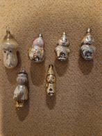 6 oude kerstballen kerstmannetjes, Diversen, Kerst, Ophalen of Verzenden, Gebruikt