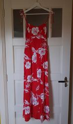 Rode jurk witte bloemenprint vintage islands size 6, Kleding | Dames, Jumpsuits, Ophalen of Verzenden, Zo goed als nieuw, Rood