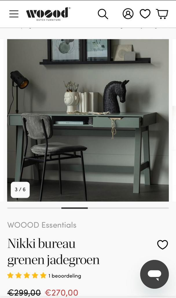 Kleding kast, bureau en nachtkastje Woood Nikki groen, Huis en Inrichting, Slaapkamer | Nachtkastjes, Zo goed als nieuw, 70 cm of meer