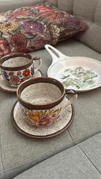 2 flinke vintage flowers soepkom & bord en figgjo flint, Antiek en Kunst, Ophalen of Verzenden