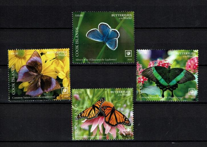 cook isl 2020 pf serie vlinders butterflies insecten, Postzegels en Munten, Postzegels | Thematische zegels, Postfris, Dier of Natuur