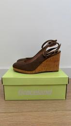 Nieuw groen khaki sleehak sandalen schoenen maat38 Graceland, Schoenen met lage hakken, Nieuw, Ophalen of Verzenden, Graceland