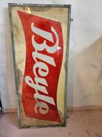 Vintage hangbord reclamebord stalen lijst met glasplaten, Ophalen, Gebruikt, Reclamebord