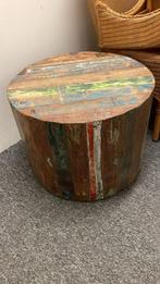 Bijzet tafel op wielen, Huis en Inrichting, Gebruikt, Rond, 55 tot 75 cm, Hout