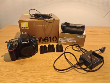 Nikon D610 body met extra accessoires beschikbaar voor biedingen