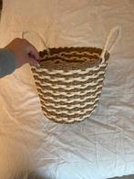 Gevlochten opbergmand decoratie mand bruin creme, Mand, Rond, Nieuw, Ophalen of Verzenden