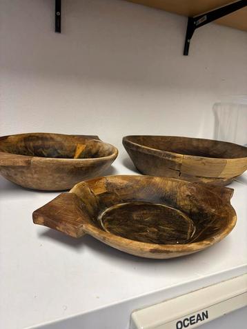 Brocante Houten Schalen Set beschikbaar voor biedingen