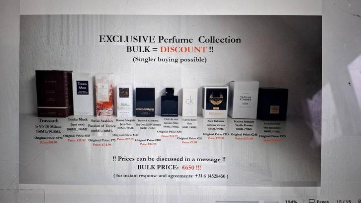 EXCLUSIVE Perfume Collection, Sieraden, Tassen en Uiterlijk, Uiterlijk | Parfum, Zo goed als nieuw, Ophalen of Verzenden