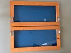 Lundia glazen kastdeurtjes 2x, ‘secretaire la’, Huis en Inrichting, Kasten | Vitrinekasten, Ophalen, Gebruikt, 50 tot 100 cm, Glas