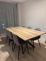 Eettafel 200x100 met 8 stoelen, Ophalen, Gebruikt, 200 cm of meer, 50 tot 100 cm