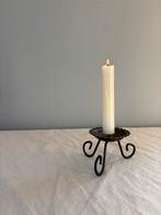 Vintage metalen & messing swirl vorm kandelaar h6cm, Brons of Koper, Zwart, Ophalen of Verzenden, Zo goed als nieuw