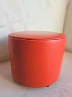 Vintage poef met opbergruimte voor naaigerei, Ophalen, Minder dan 50 cm, Gebruikt, Rond