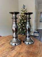 Zilverkleurige Kandelaars - Set van 2, Antiek en Kunst, Antiek | Kandelaars, Ophalen of Verzenden, Zilver