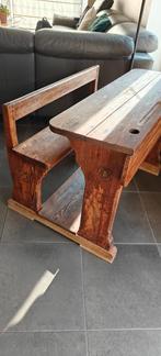 Oud houten schoolbankje, Antiek en Kunst, Antiek | Meubels | Stoelen en Banken, Ophalen