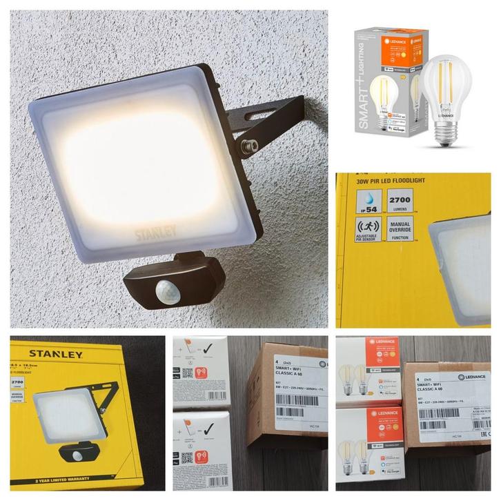 Ledlamp smart + WiFi en buitenlamp Stanley 30 watt nieuw, Huis en Inrichting, Lampen | Overige, Nieuw, Ophalen of Verzenden