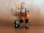 Geppetto met kat Figaro uit Pinokkio - Disney - Bullyland, Ophalen of Verzenden, Peter Pan of Pinokkio, Zo goed als nieuw, Beeldje of Figuurtje