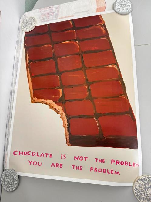 Kunstwerk - Chocolate is Not the Problem by David Shrigley, Antiek en Kunst, Kunst | Overige Kunst, Ophalen of Verzenden