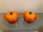 2 mini cocotte pannetjes, Huis en Inrichting, Keuken | Potten en Pannen, Ophalen of Verzenden, Zo goed als nieuw, Overige materialen