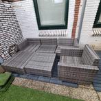 VidaXL Loungeset Grijs Wicker, Gebruikt, 6 zitplaatsen, Bank, Ophalen of Verzenden