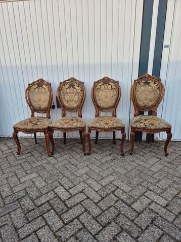Vier lodewijk/barok eetkamerstoelen  beschikbaar voor biedingen