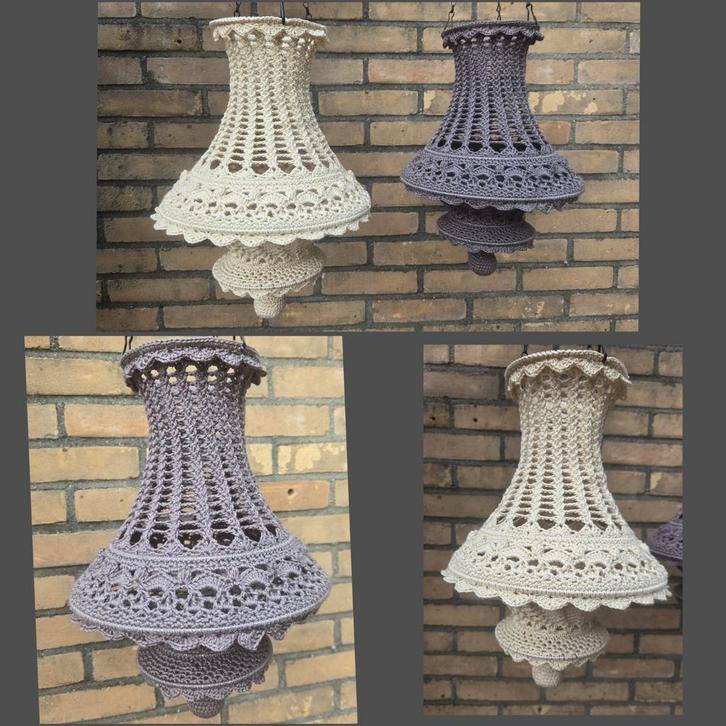 Gehaakte Kroonluchter, Huis en Inrichting, Lampen | Kroonluchters, Nieuw, Stof, Ophalen of Verzenden