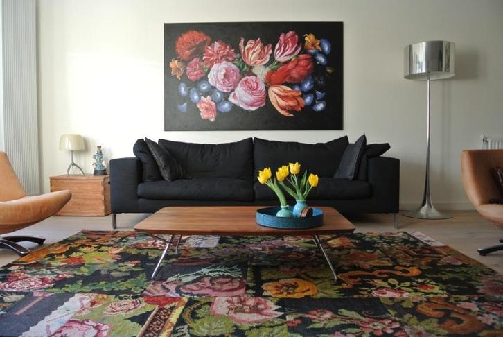 Linteloo - tijdloze relaxte designbank zwart, Huis en Inrichting, Banken | Bankstellen, Zo goed als nieuw, Rechte bank, Overige maten