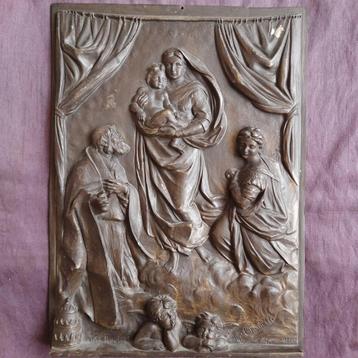 Antieke Religieuze Reliëf Plaquette naar Raphael V. Chimelli beschikbaar voor biedingen