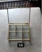 Glazen sieraden kistje L 20 Br 15 cm,glas/goud, Doe-het-zelf en Verbouw, Kratten en Dozen, Doos, Minder dan 35 cm, Minder dan 50 cm