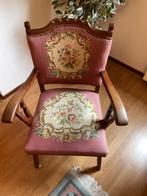 Antieke Fauteuil met Bloemenmotief, Gebruikt, Overige kleuren, Ophalen of Verzenden, Eén