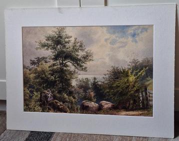 Hoogwaardige aquarel van een landschap. beschikbaar voor biedingen